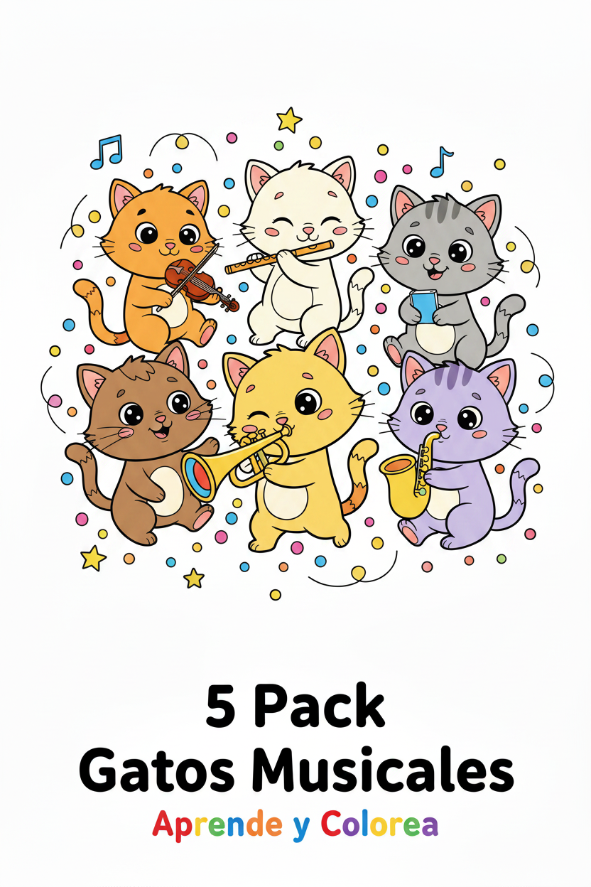 5 Pack Gatos Musicales Vol. 2 - A color