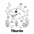 Aprende y Colorea: Animales TIBURON