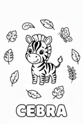 Cebra para colorear - Infantil