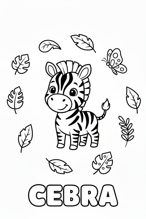 Cebra para colorear - Infantil