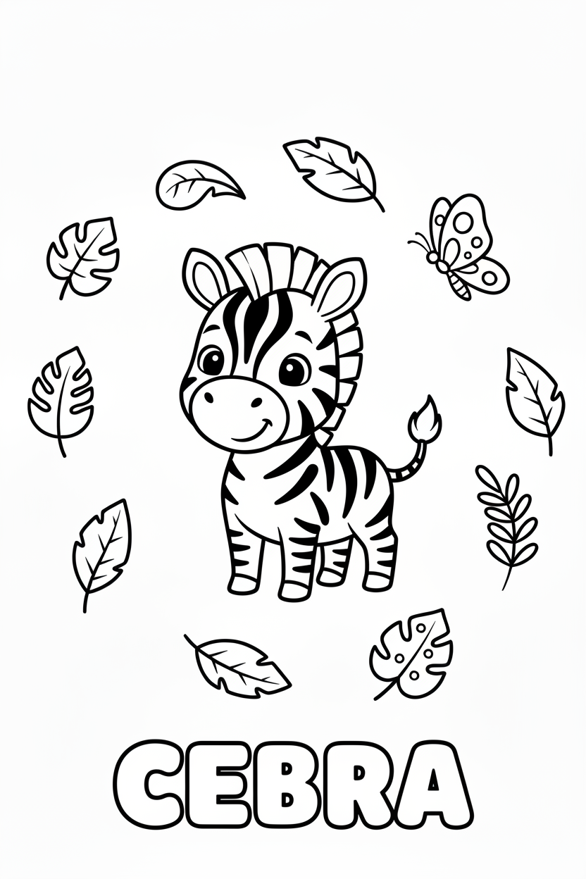 Cebra para colorear
