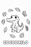 Cocodrilo para colorear - Infantil