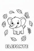 Elefante para colorear - Infantil