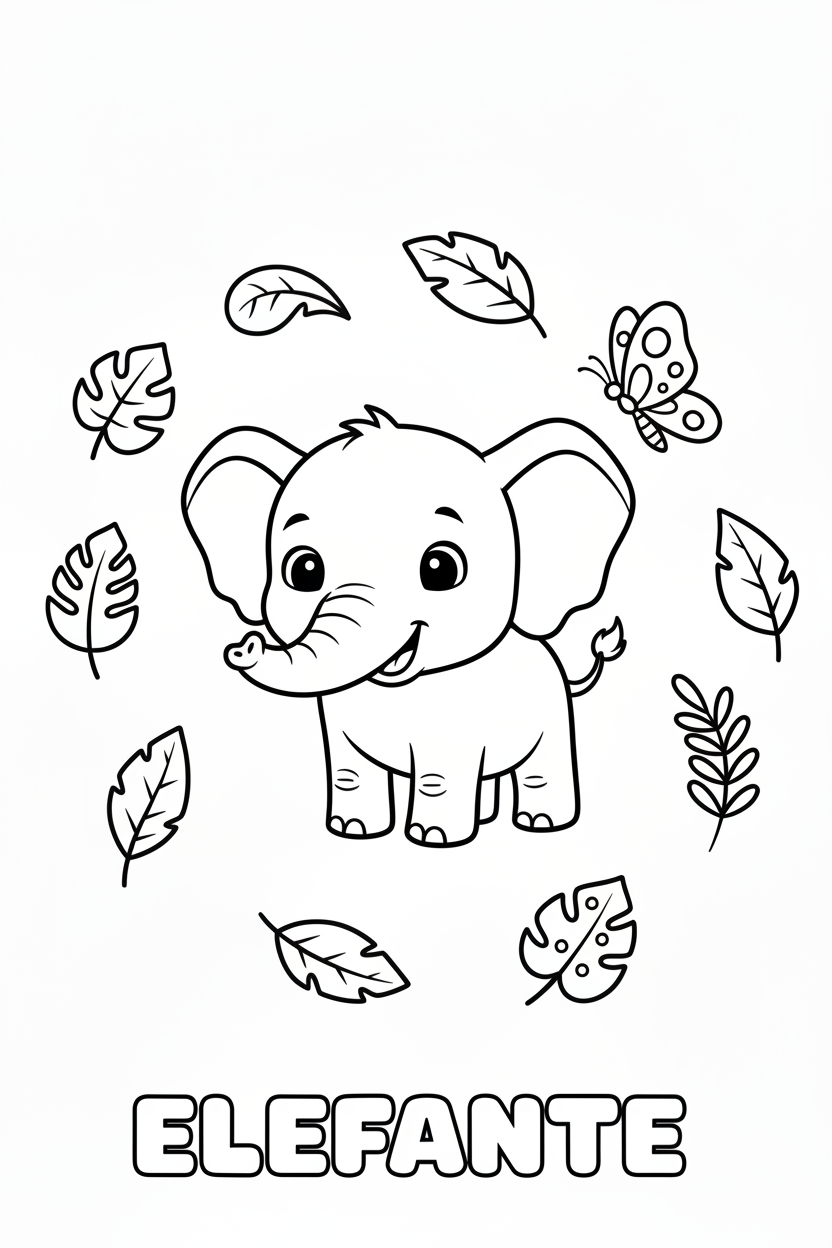 Elefante para colorear - Infantil