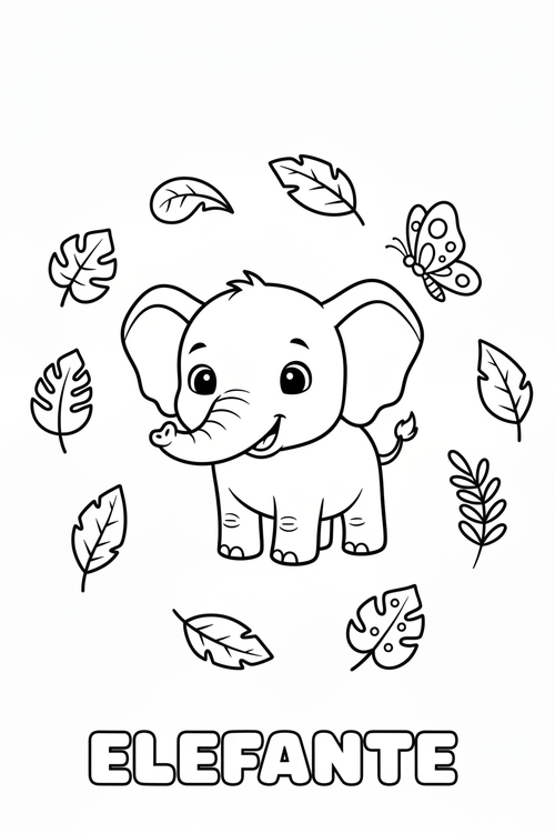 Elefante para colorear - Infantil