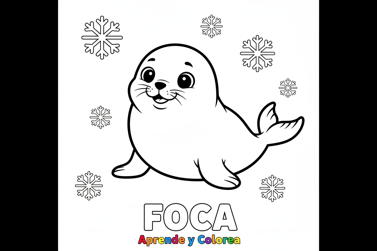 Foca para colorear - Aprende y Colorea