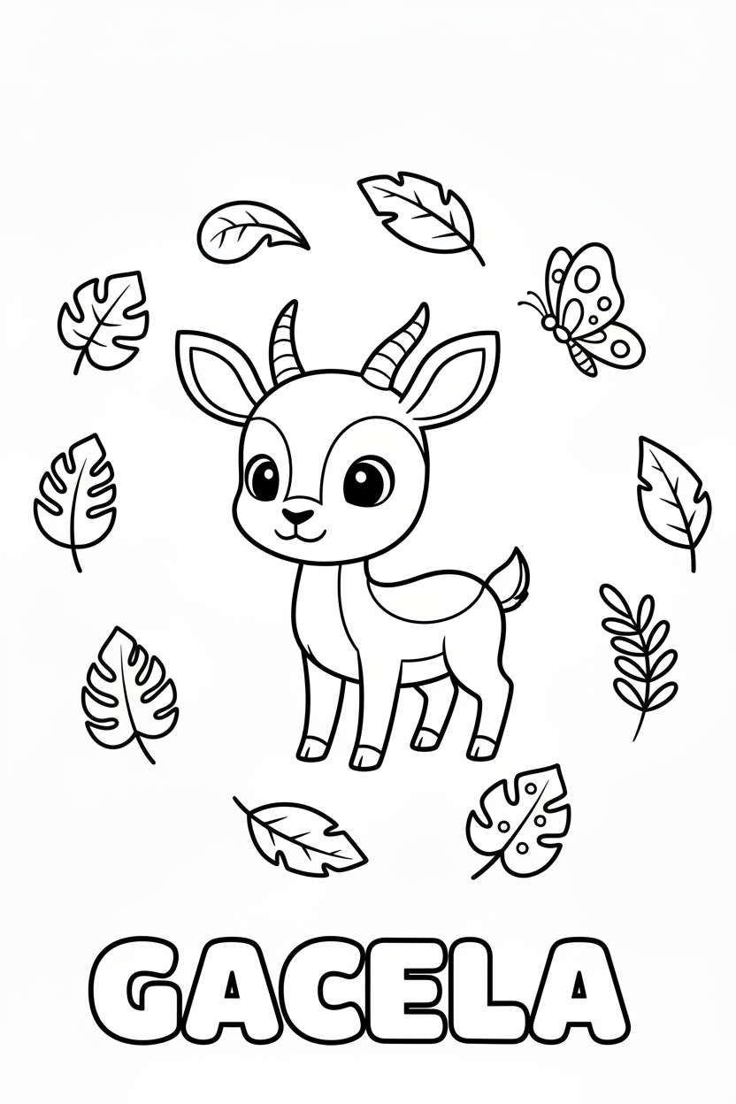 Gacela para colorear - Infantil