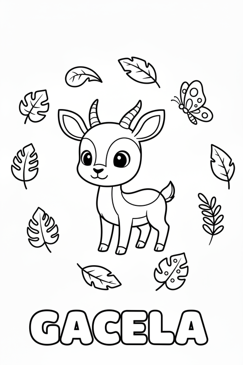 Gacela para colorear - Infantil