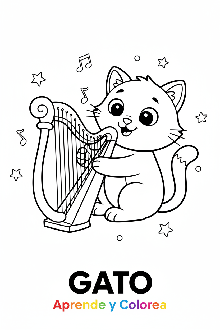 Gato con Arpa