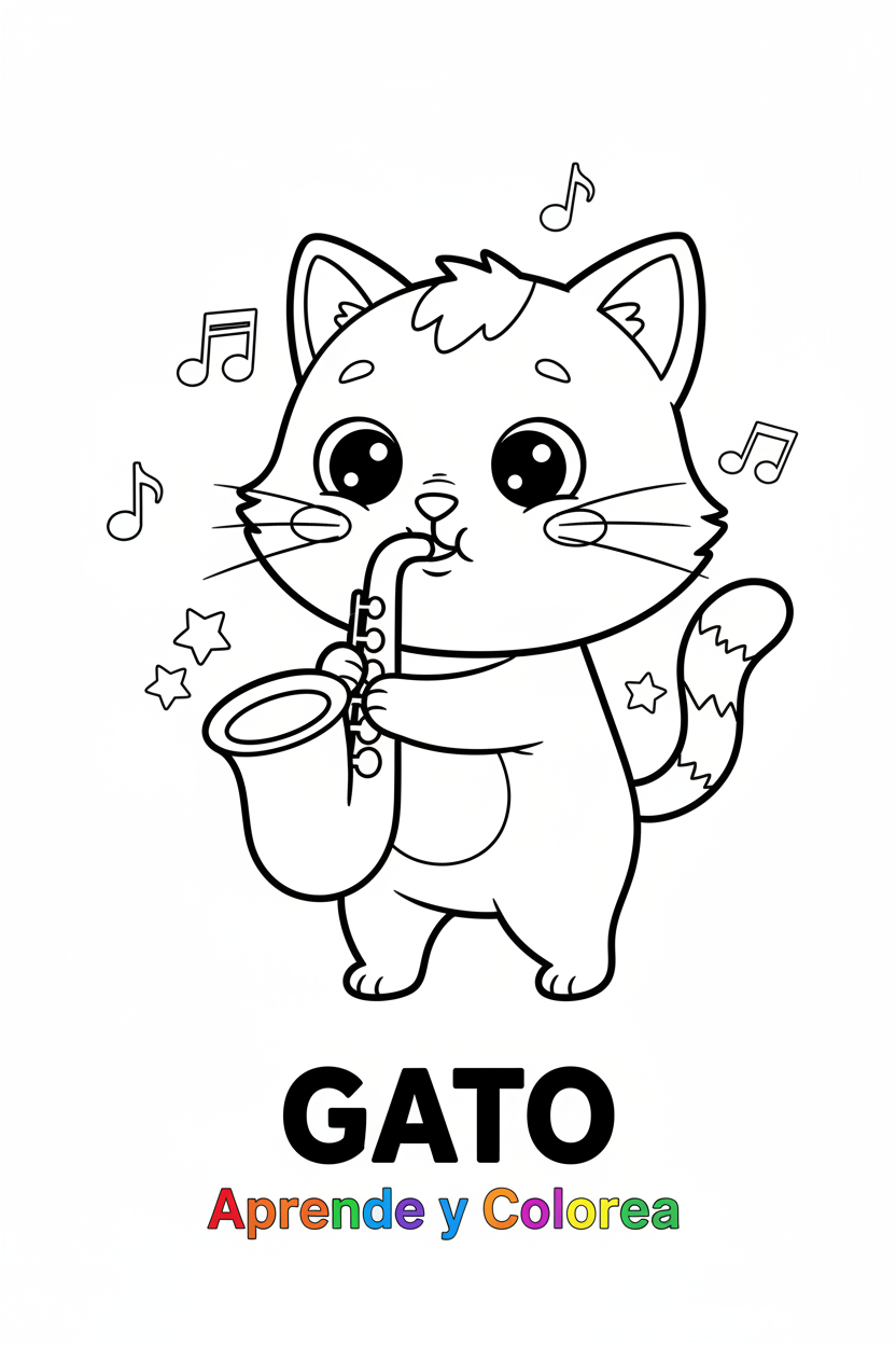 Gato con Saxofón
