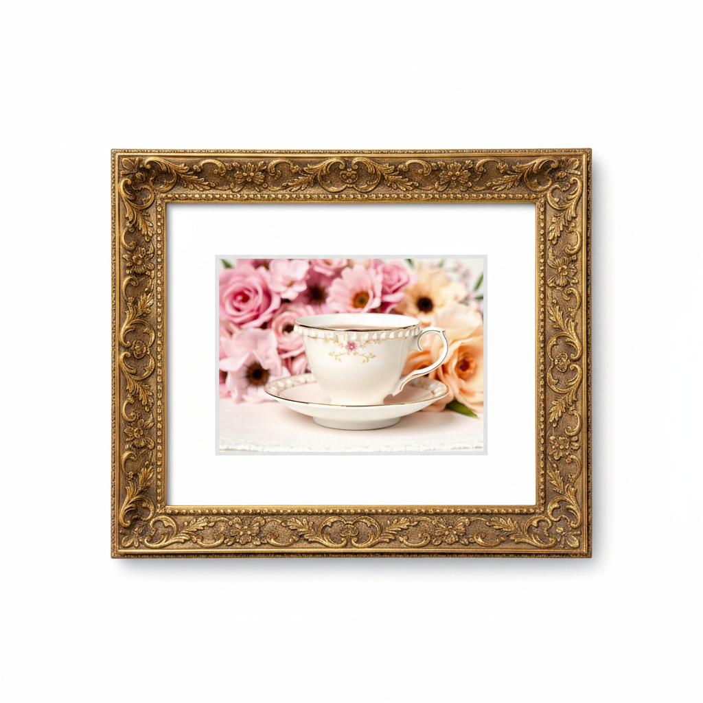 Tasita de Té enmarcada - referencia visual