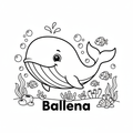 Página para colorear - Ballena