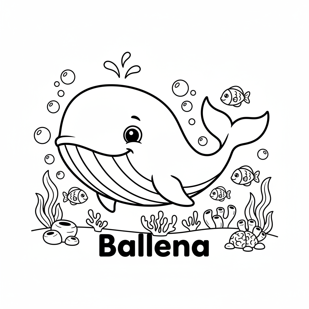 Página para colorear - Ballena