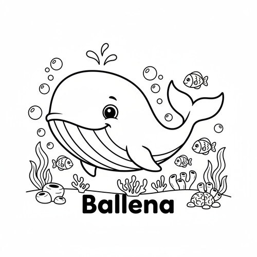 Página para colorear - Ballena