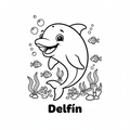 Página para colorear - Delfín