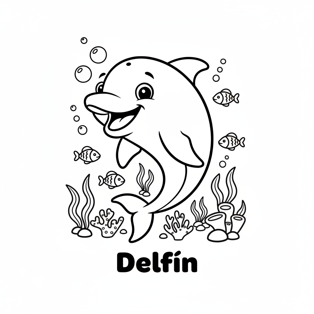 Página para colorear - Delfín