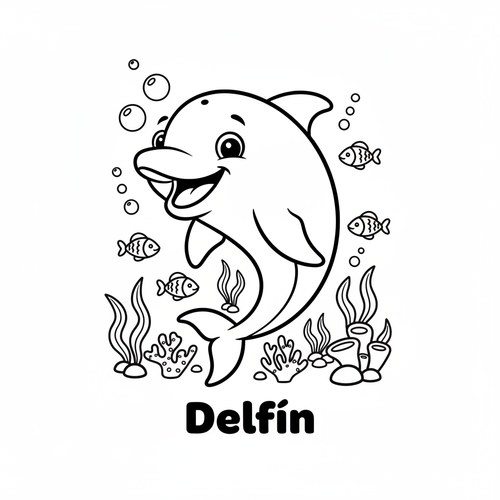 Página para colorear - Delfín