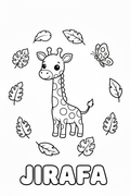 Jirafa para colorear - Infantil