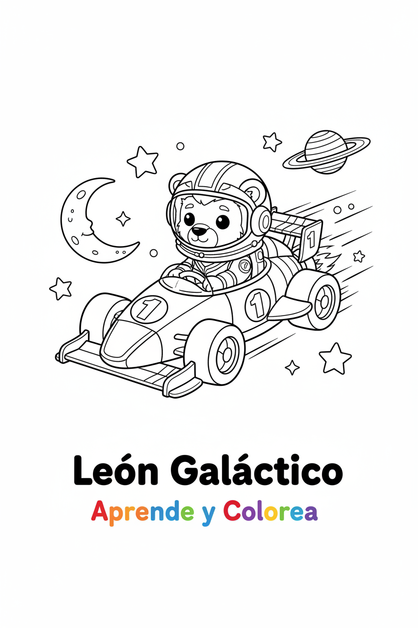 León Galáctico - Página para Colorear