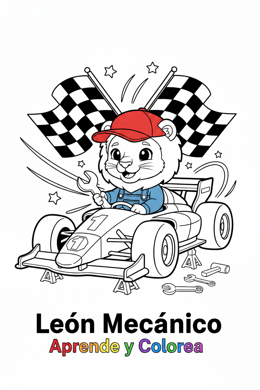 León Mecánico - Página para Colorear