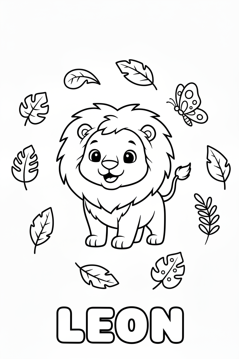 León para colorear
