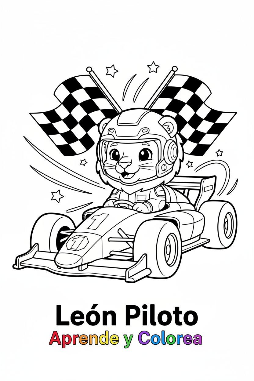 León Piloto - Página para Colorear