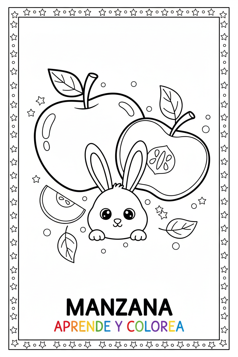 Manzana con conejo