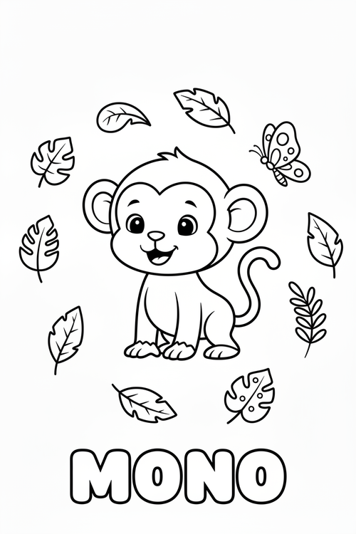 Mono para colorear - Infantil