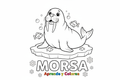 Morsa para colorear - letras huecas