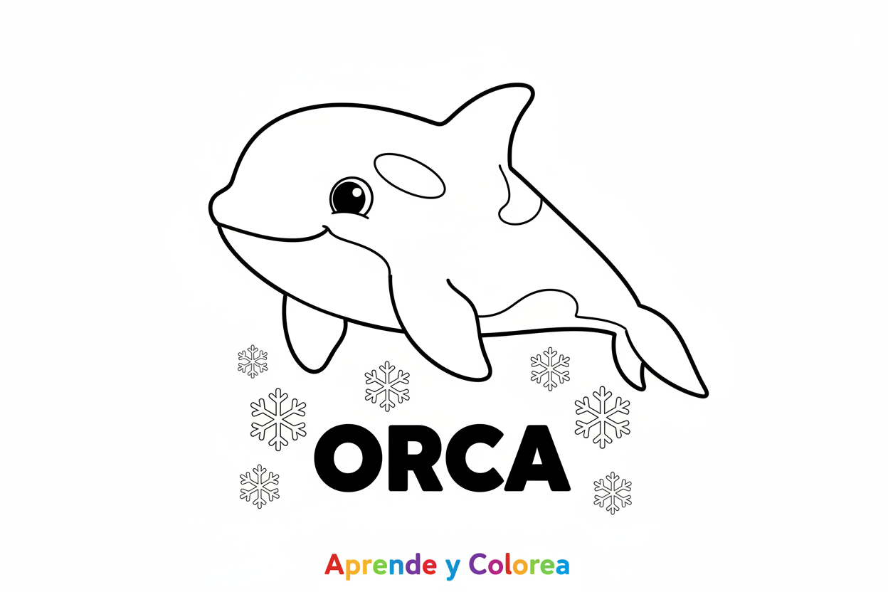 Orca para colorear - Aprende y Colorea
