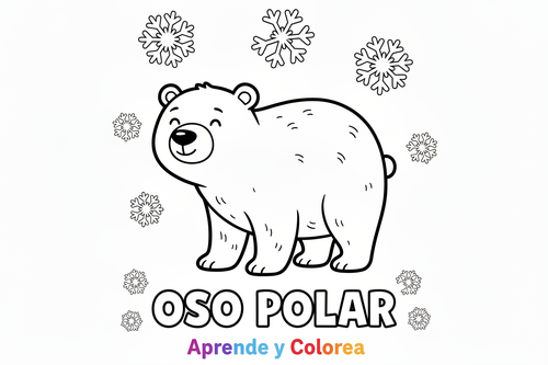 Oso Polar para colorear - Aprende y Colorea multicolor