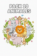 Pack 10 Animales - A color