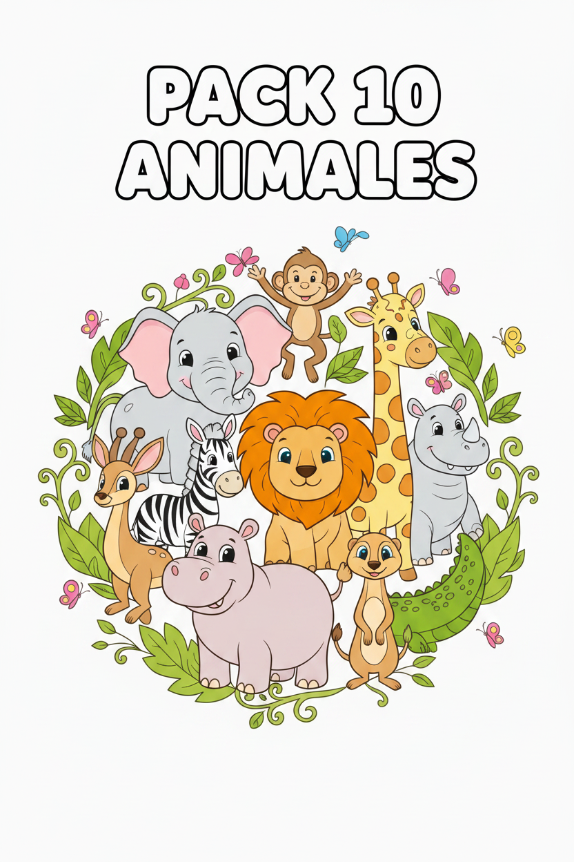 Pack 10 Animales - A color