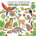 Pack 10 Animales Costa Rica & Tropical - A color