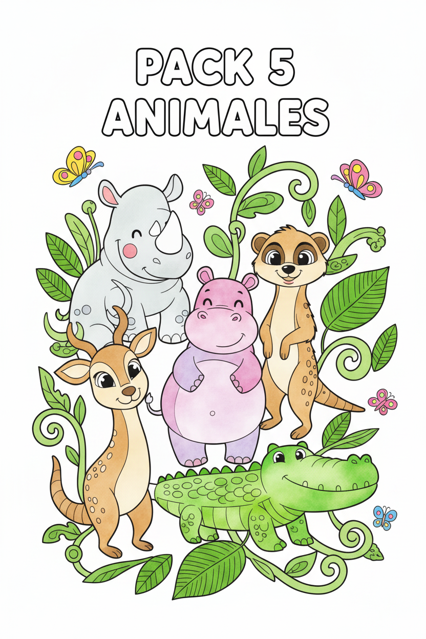 Pack 5 Animales C - A color