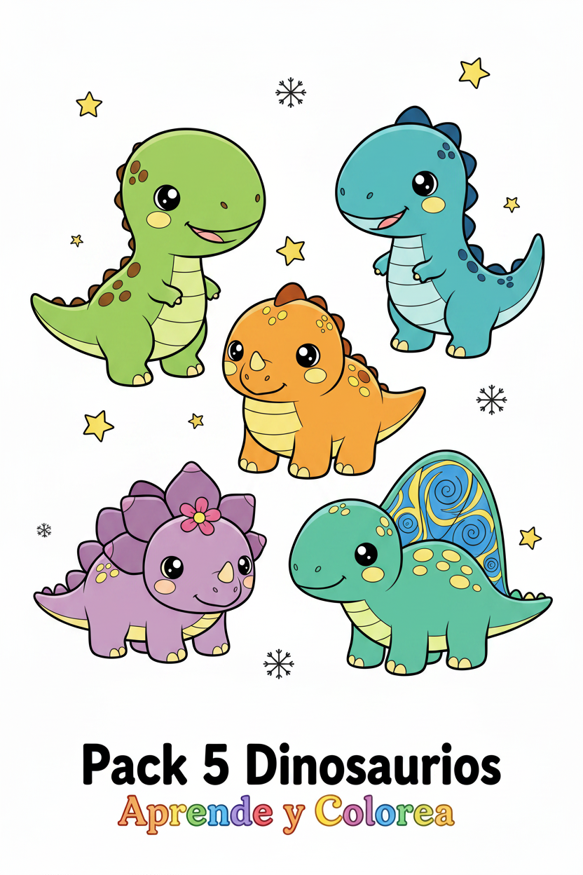 Pack 5 Dinosaurios - A color