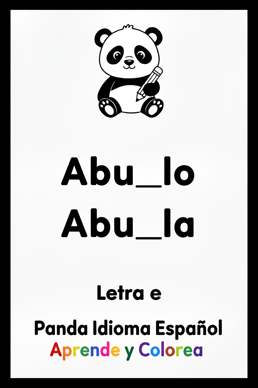 Panda Abuelo y Abuela con Letra e