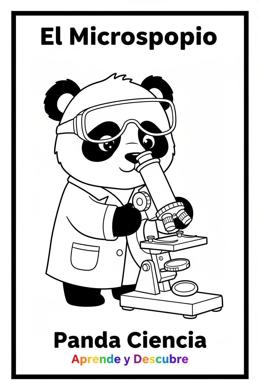 Panda con Microscopio sin etiquetas