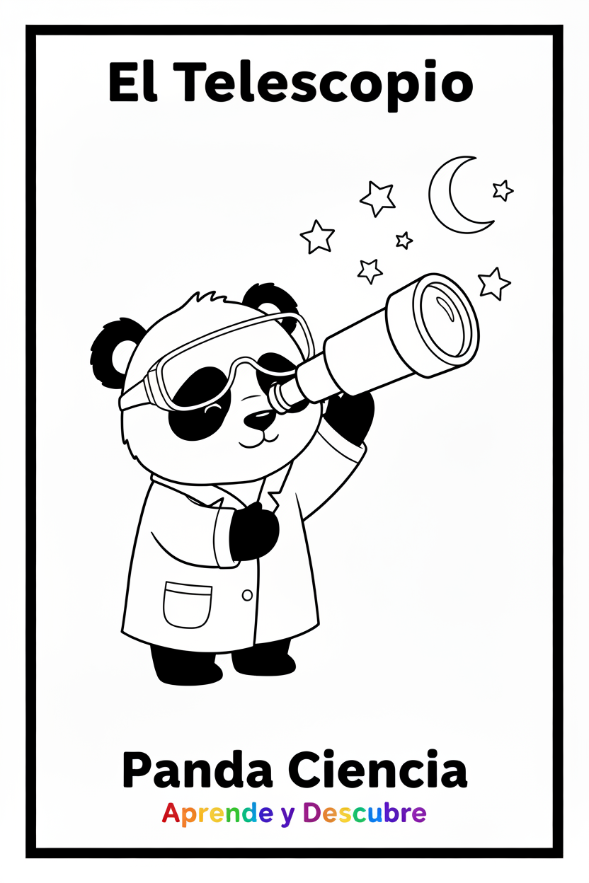 Panda con Telescopio en pedestal
