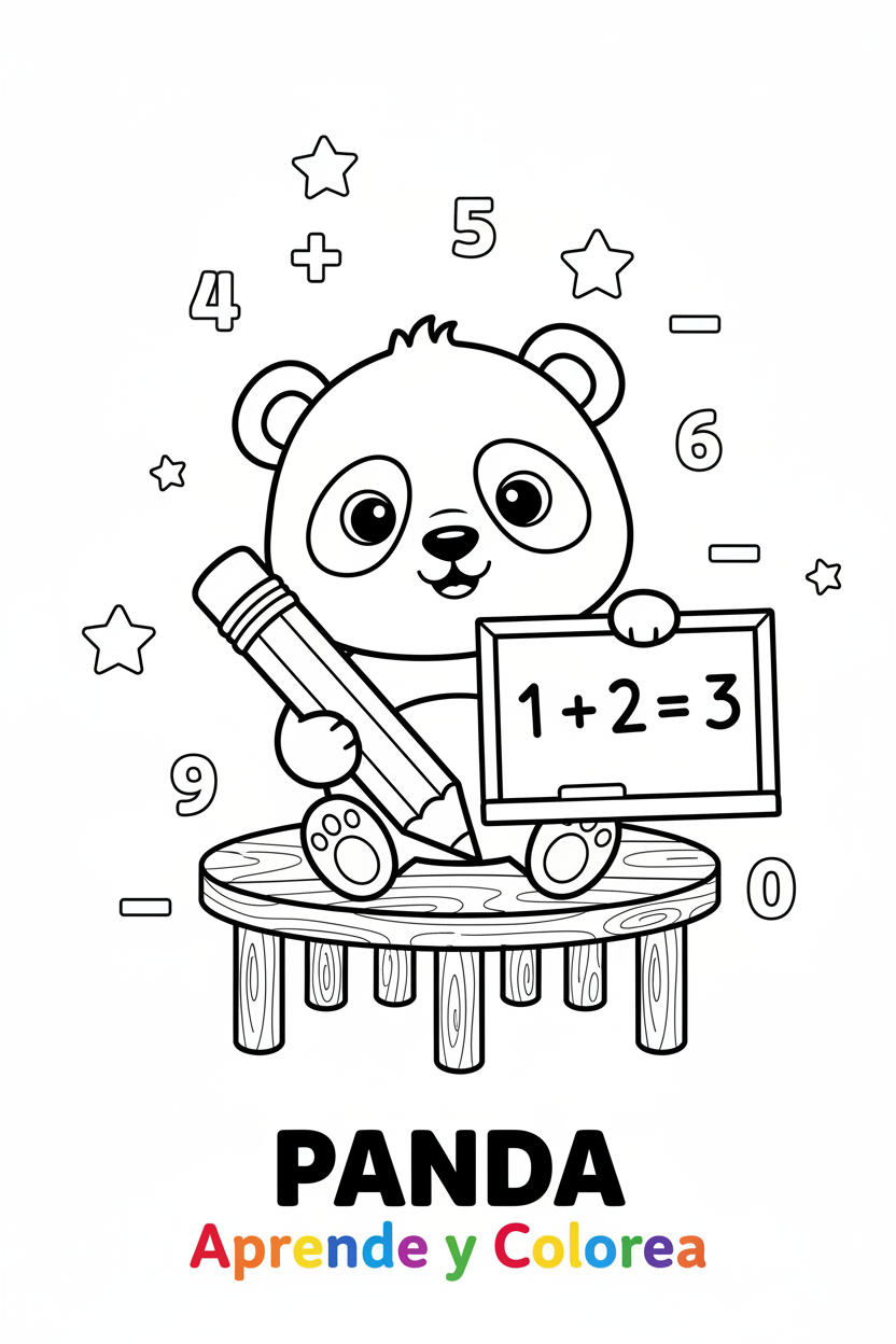 Panda Matemático para Colorear