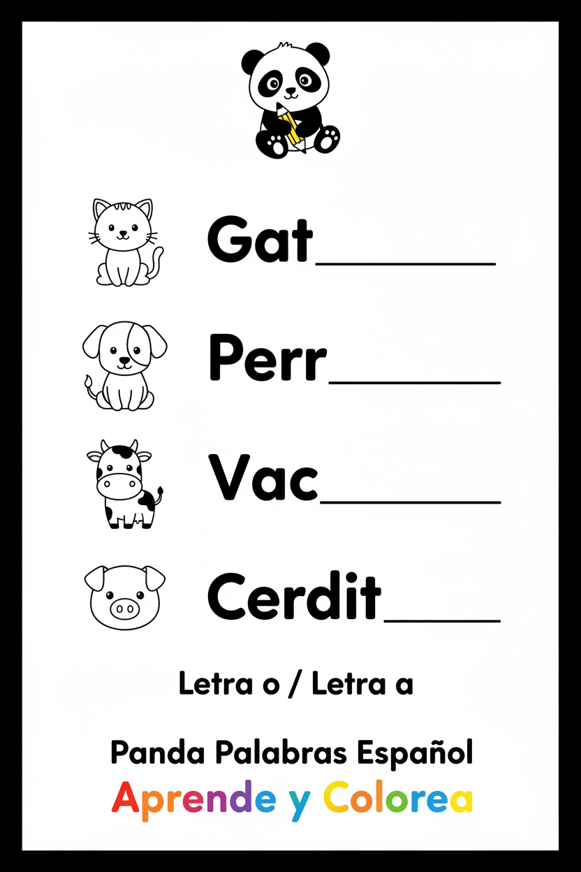 Panda Palabras Español - Animales