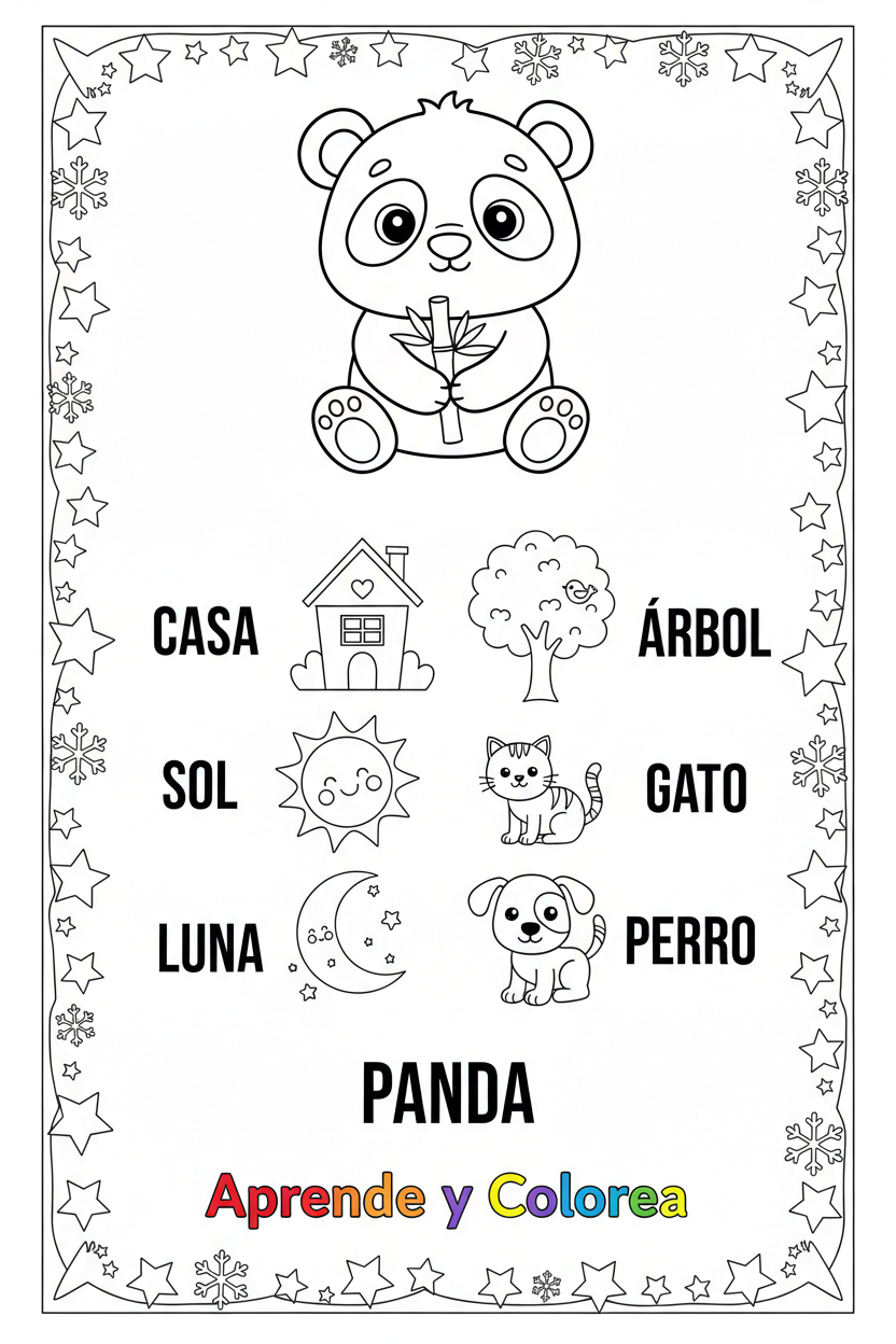 Panda Palabras Español con ilustraciones