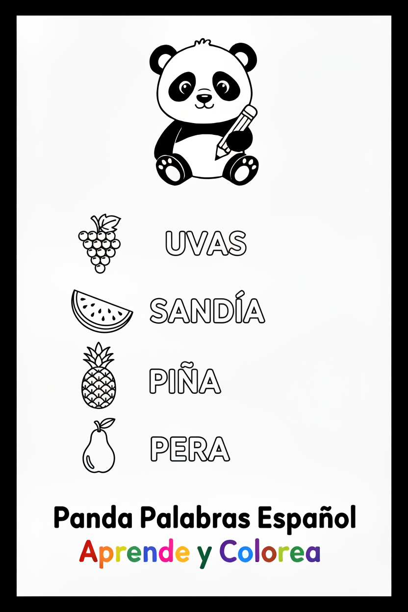 Panda Palabras Español - Frutas 2