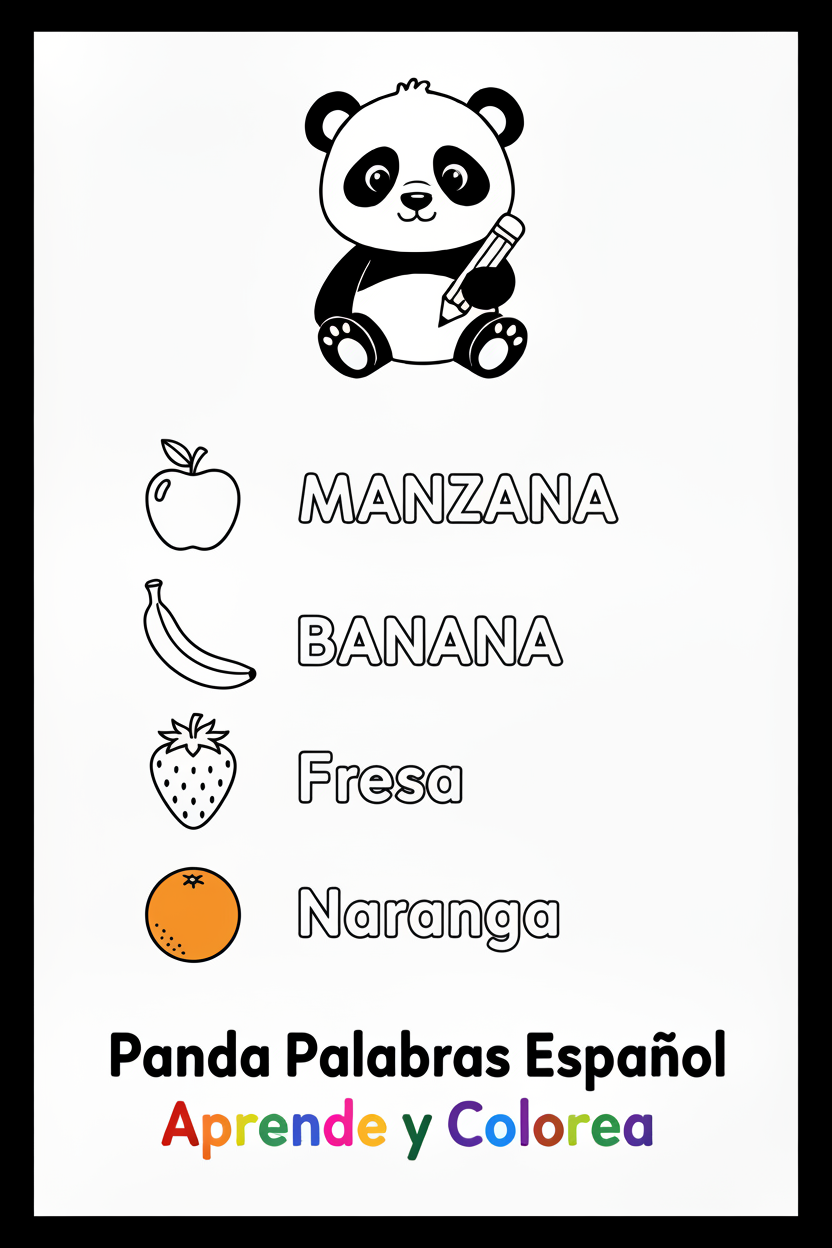 Panda Palabras Español - Frutas corregido