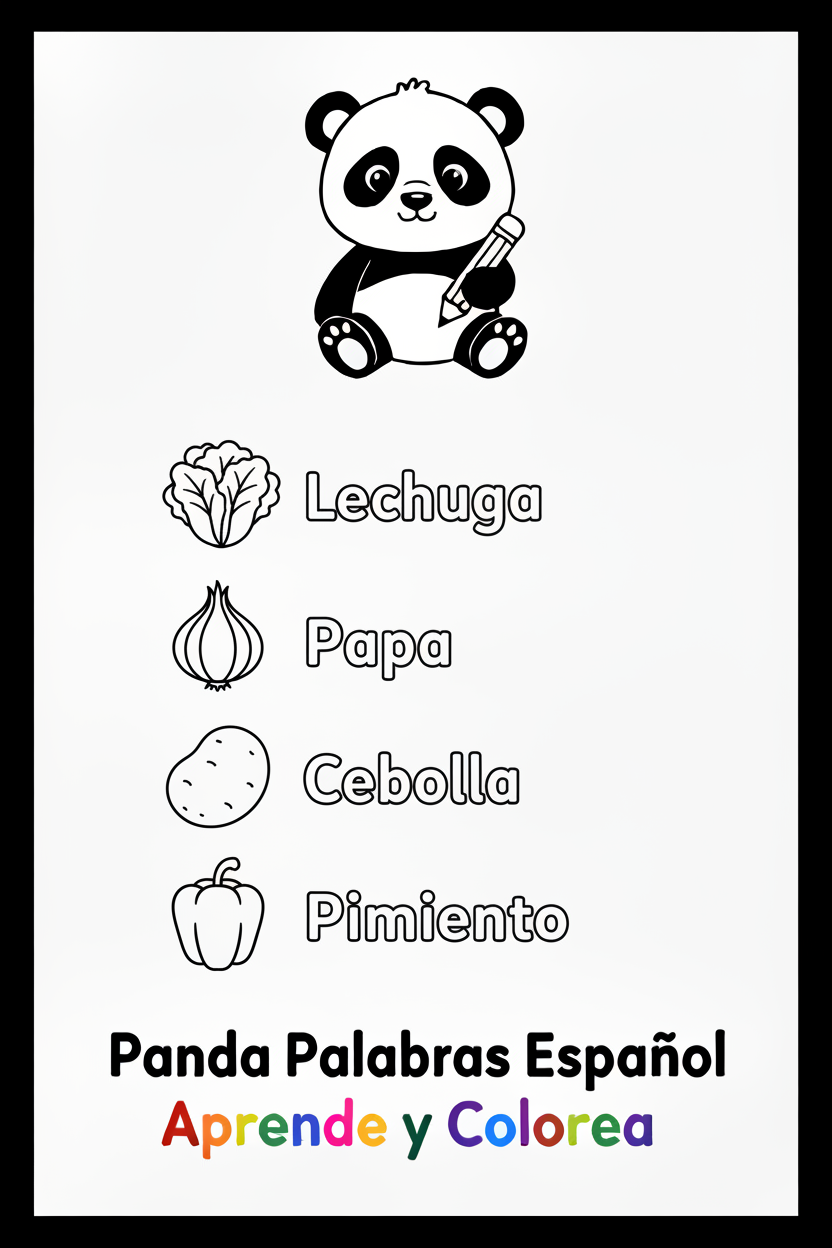 Panda Palabras Español - Verduras 2