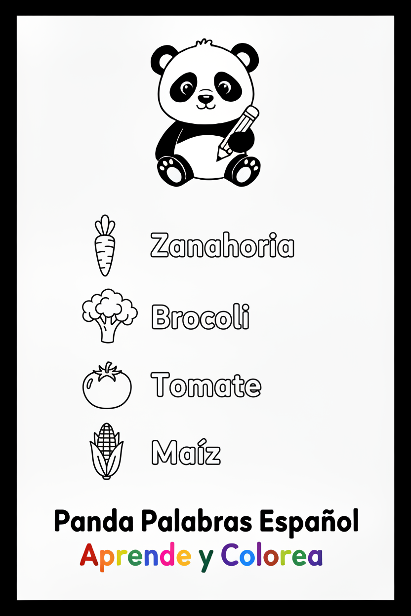 Panda Palabras Español - Verduras