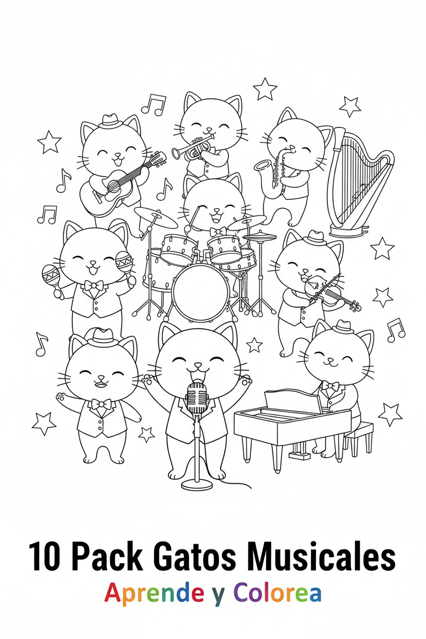 Portada 10 Pack Gatos Musicales