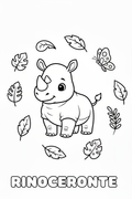 Rinoceronte para colorear - Infantil