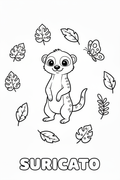 Suricato para colorear - Infantil